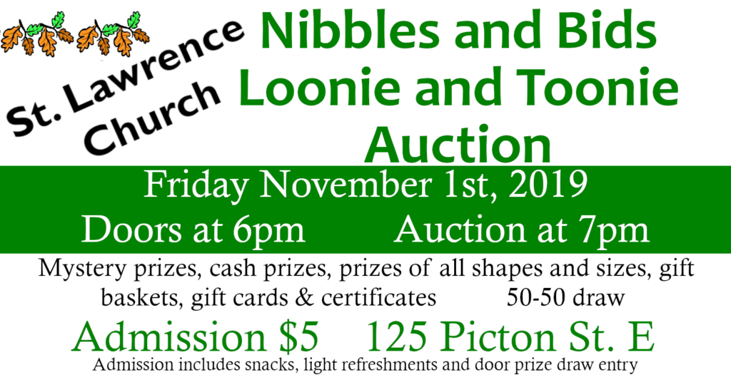 Nibbles and Bids 2019 Loonie Toonie Auction St. Lawrence the