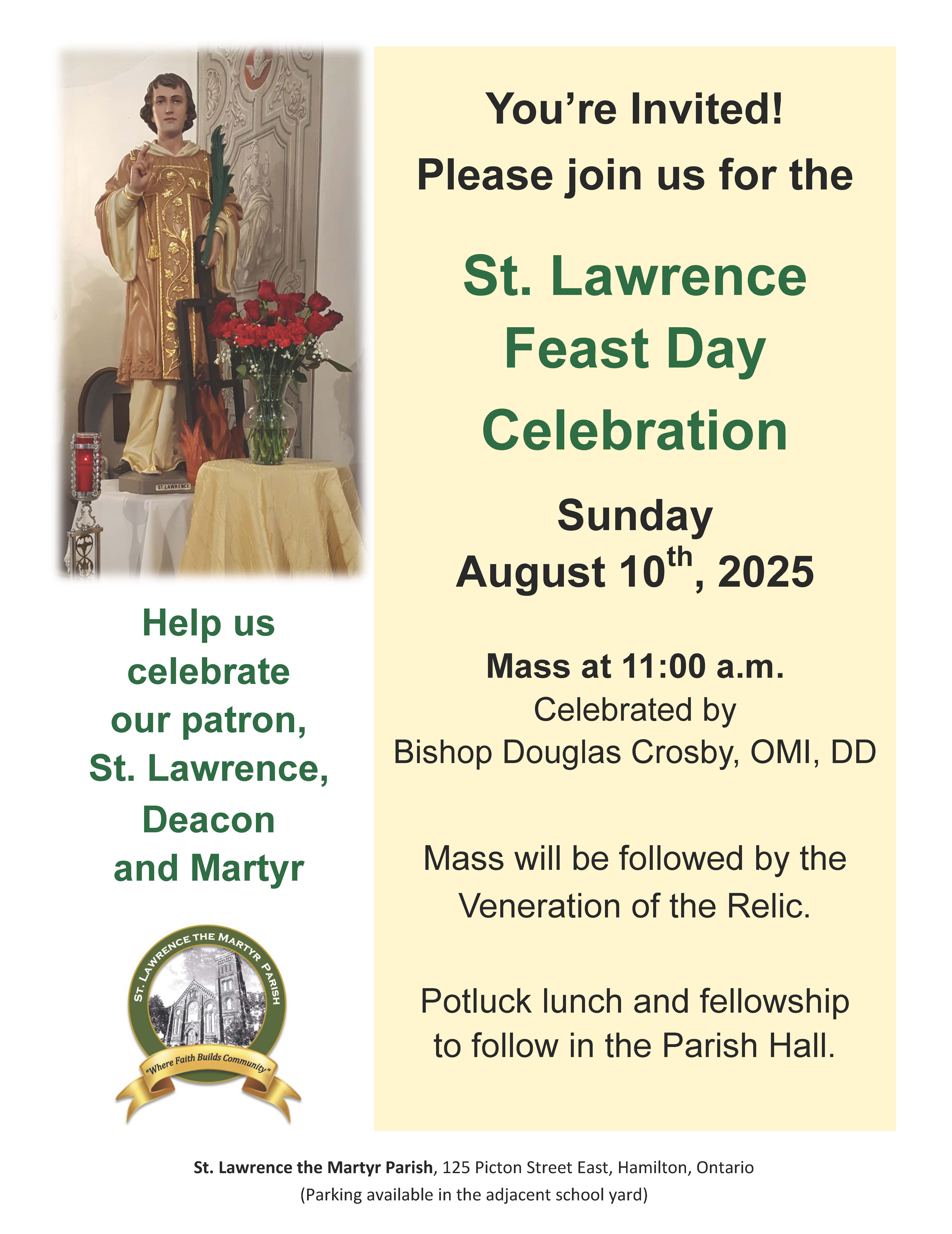 St. Lawrence Feast Day Celebration